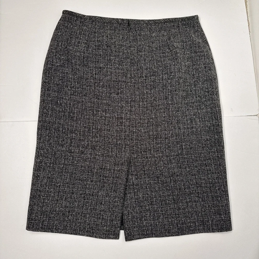 Sag Harbor Pencil Skirt Women 12 Black White Textured Knee Length Professional